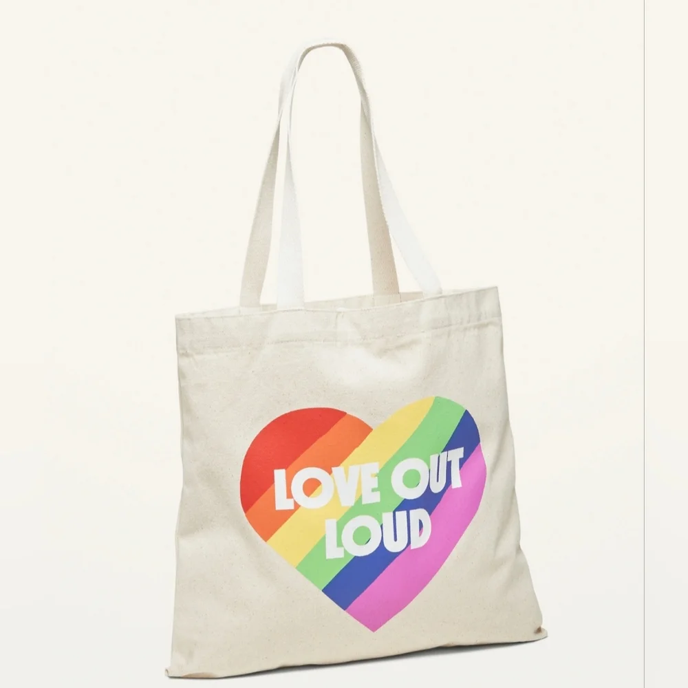 Old Navy Love Out Loud Pride Canvas Tote NWT